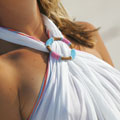 Kasuku Beaded Leather Sarong Clasp - Pink and Blue