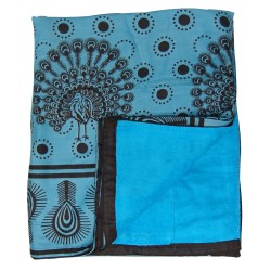 Kanga Towel Peacock Blue/Brown