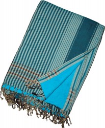 Kikoy Beach Towel PundaMilia Brown Stone/Teal Blue_328/2 