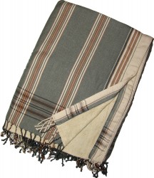 Kikoy Beach Towel Olive Cream striped_S307