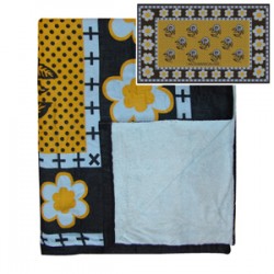 Kanga Towel Flower Light Brown/Black