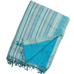 Kikoy Towel Turquoise Blue with Blue Stripes_332/29