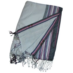 Soft Kikoy Towel White/Faded Grey Border