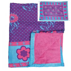 Kanga Towels Flower Blue/Purple/Pink