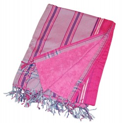 Kikoy Beach Towel Pink Silver striped_S276