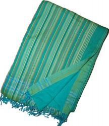 Kikoy Beach Towel Teal Blue/Lime multiple stripes