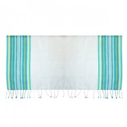 White/Mint Blue Multi Stripes