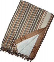 Kikoy Beach Towel Safari Tan Cream multiple stripes_335/17