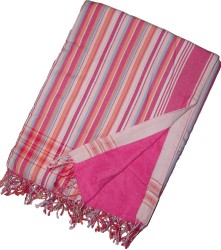 Kikoy Beach Towel Pink/White multiple stripes_333/3